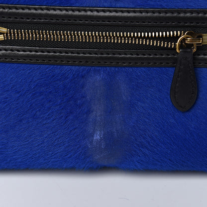 Celine Pony Hair Mini Tri-Color Luggage Royal Blue 11 of 22