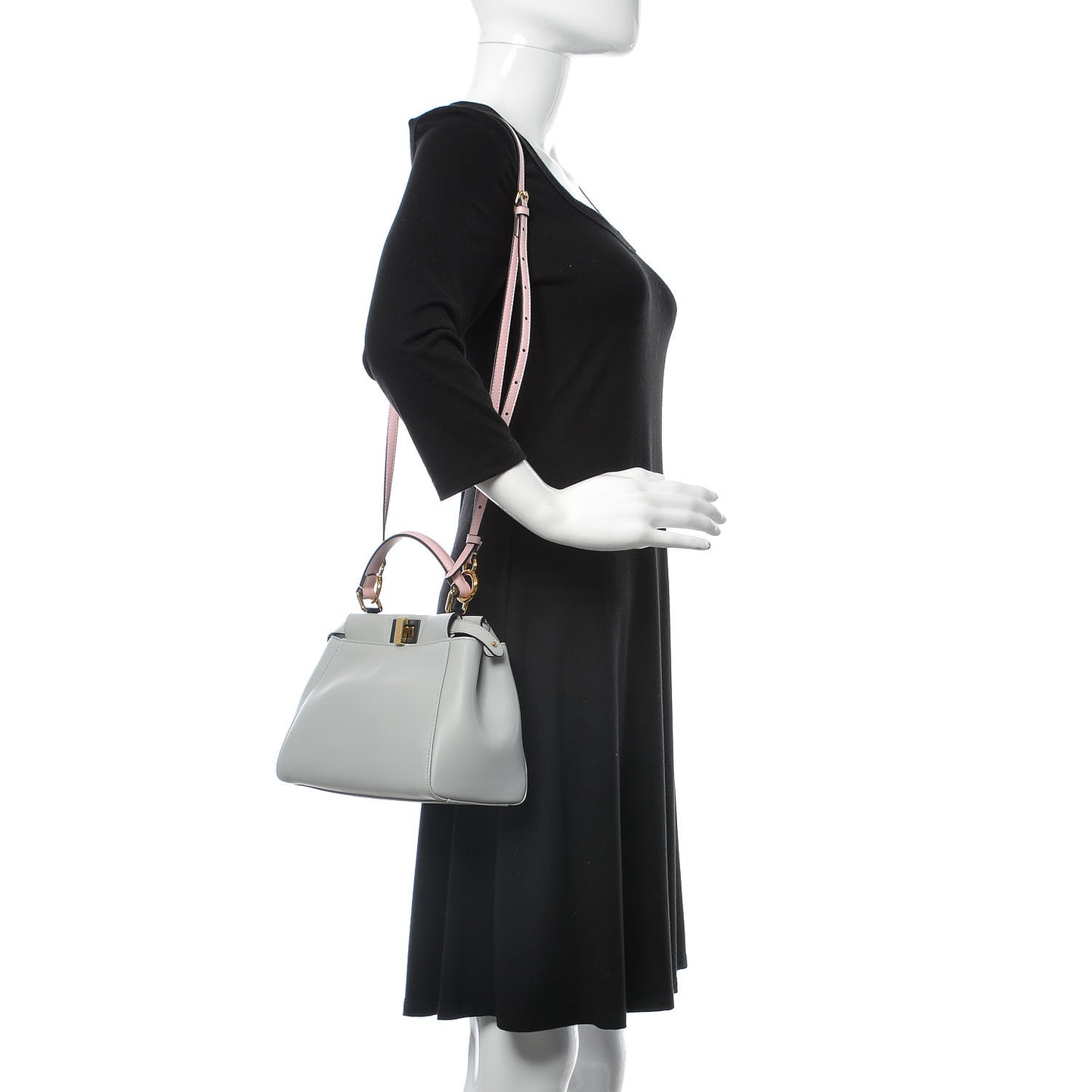 Nappa Colorblock Mini Peekaboo Iconic Satchel Grigio Perla Peonia Alga