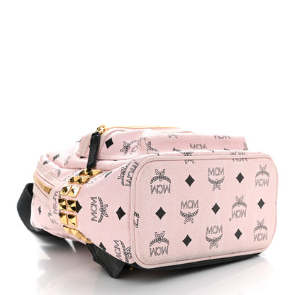 MCM Visetos Side Stud Mini Stark Backpack Pink Black 9 of 13