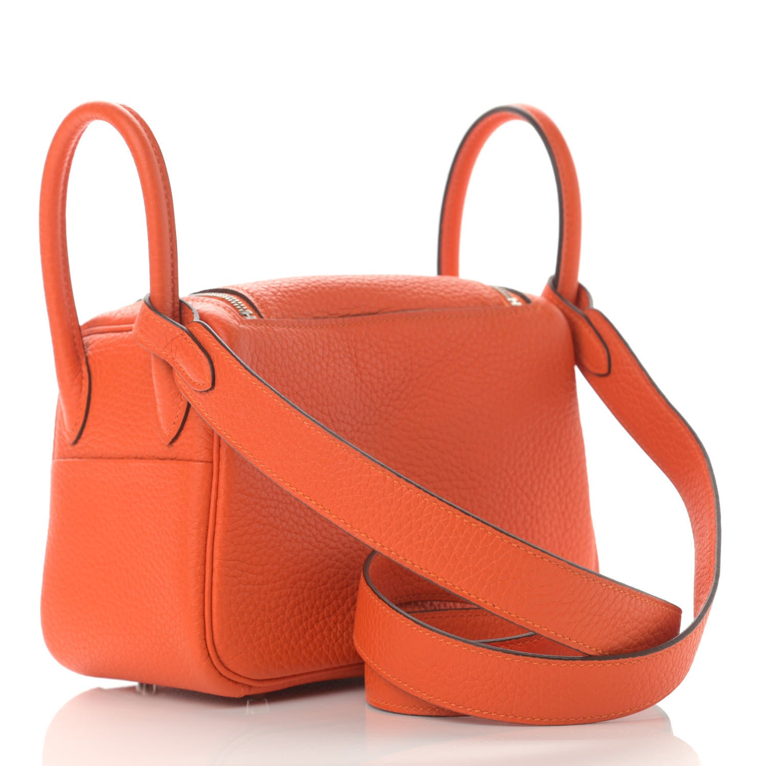 Hermes Taurillon Clemence Mini Lindy 20 Feu 3 of 11