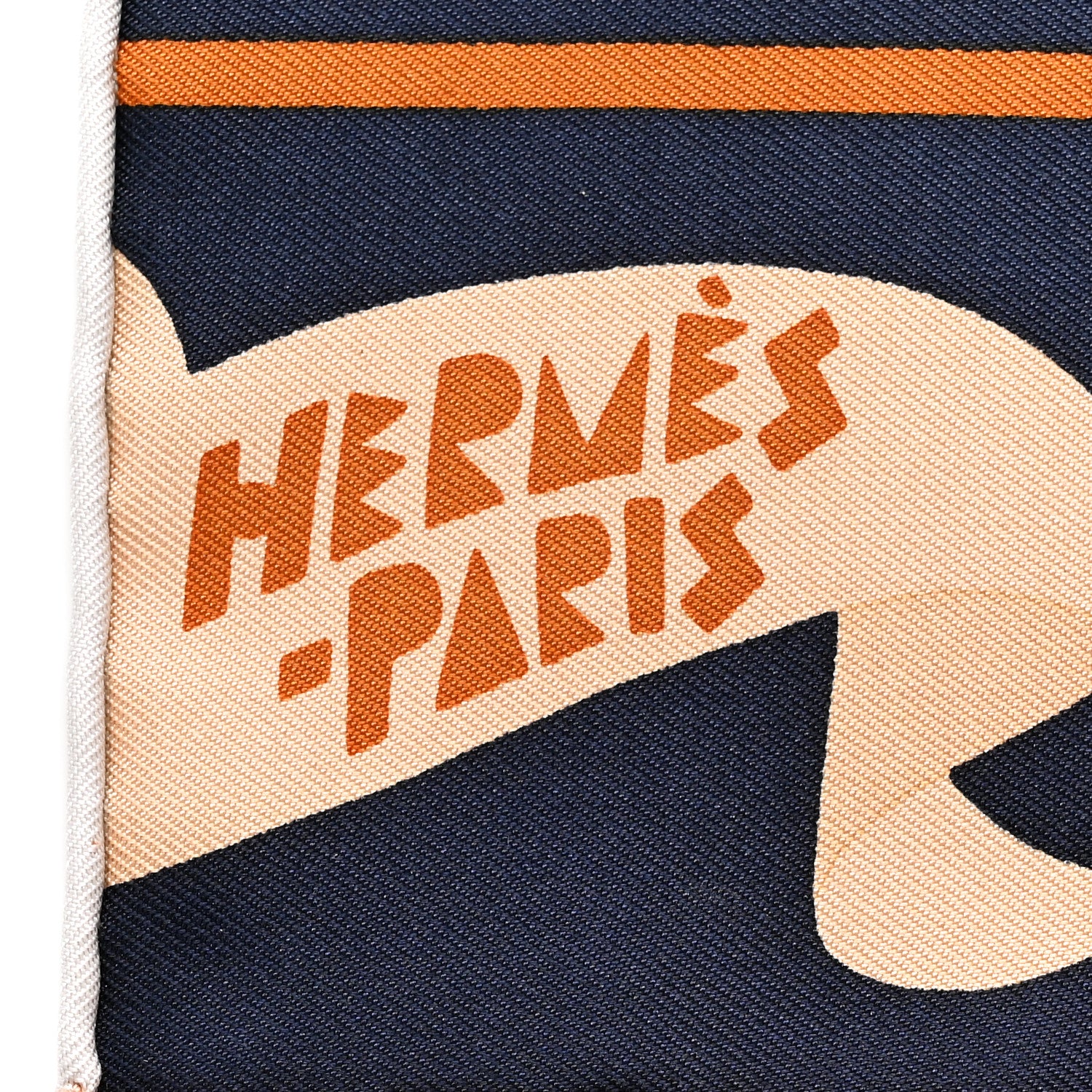 Hermes Silk Gavroche Parade En Fanfare Scarf 45 Caramel Orange Gris 2 of 4