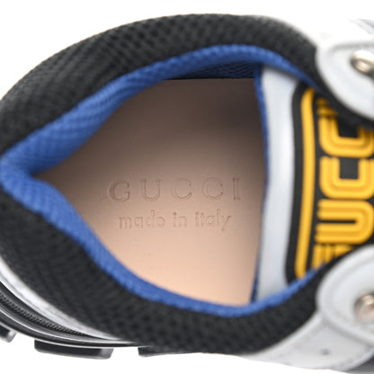 Gucci X SEGA Mesh Technical Canvas Calfskin Reflective Mens Flashtrek Sneakers 9.5 Silver Black 7 of 7