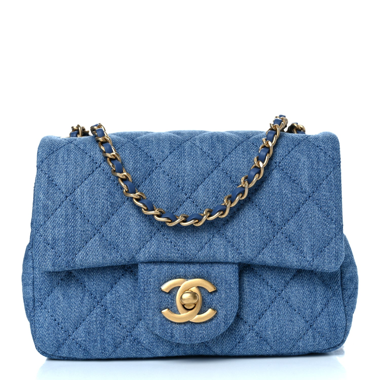 Chanel Denim Quilted Mini Pearl Crush Flap Blue 1 of 11