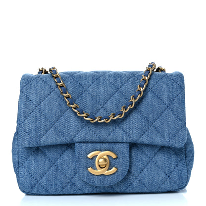 Chanel Denim Quilted Mini Pearl Crush Flap Blue 1 of 11