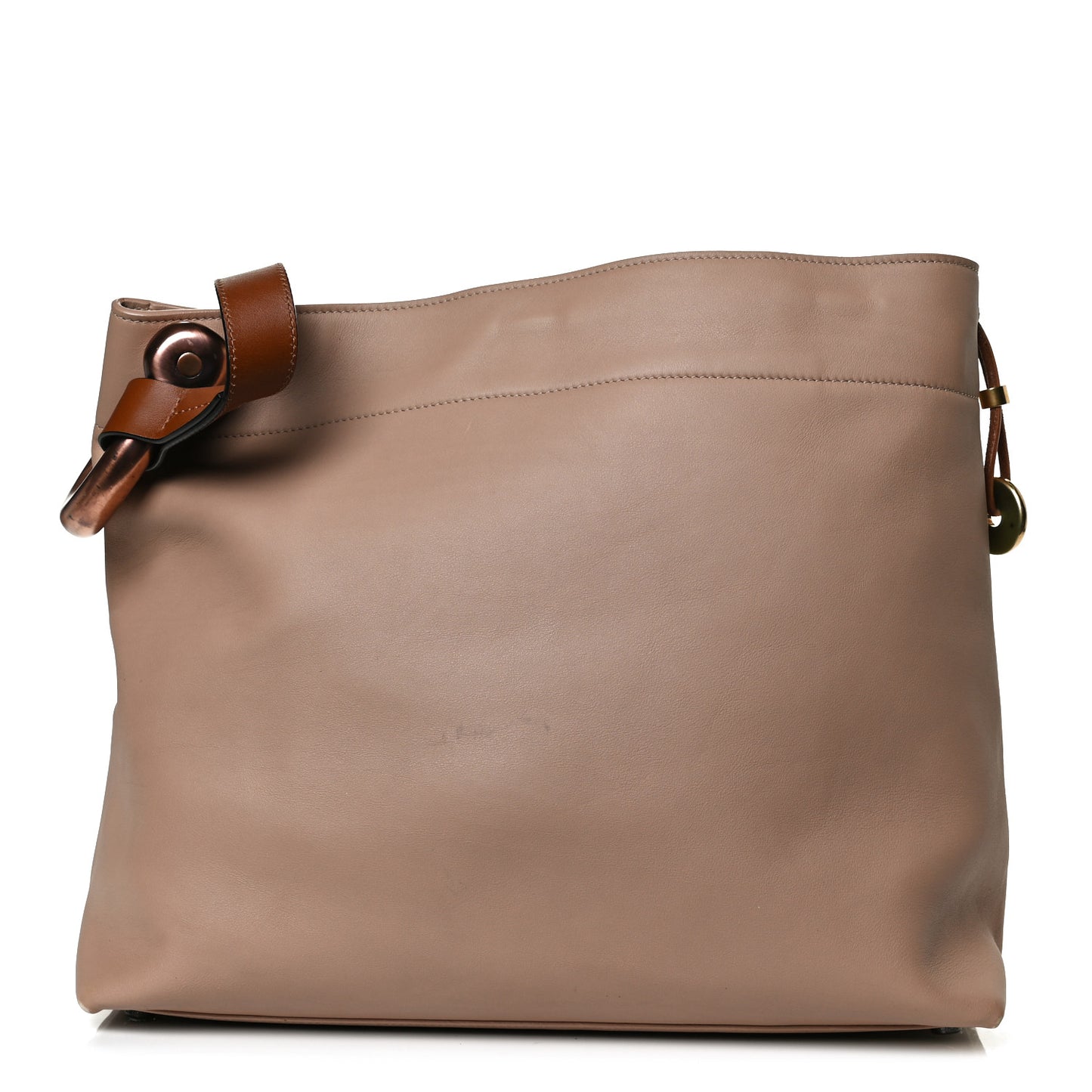 Calfskin Fisherman Hook Drawstring Hobo Bag Blush Nude