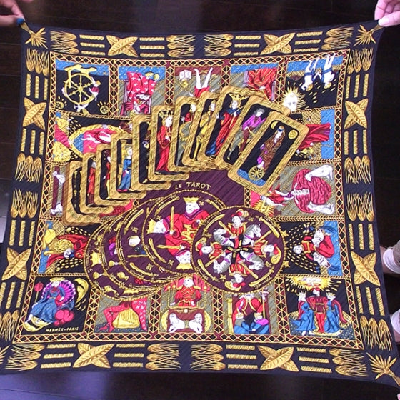 Silk Carre Plisse Tarot Scarf