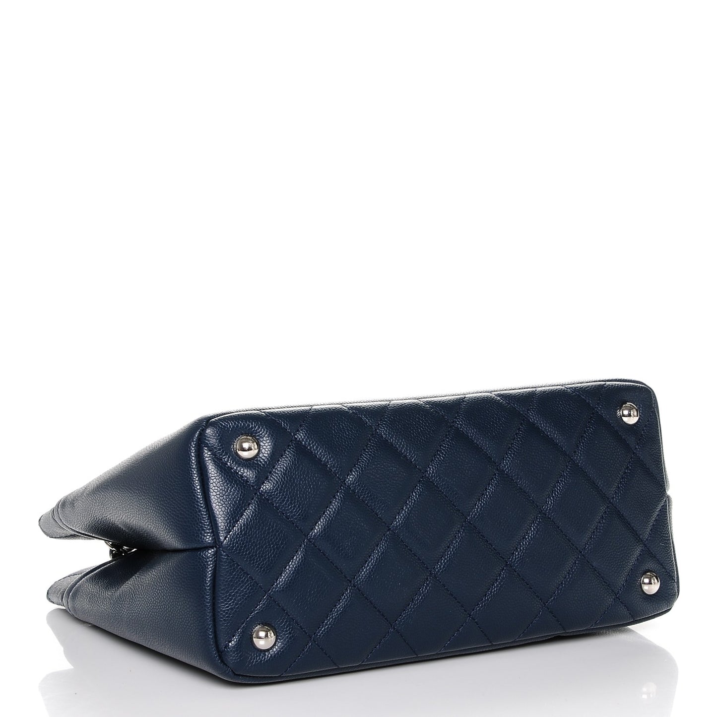 Caviar Quilted Timeless CC Soft Tote Navy Blue