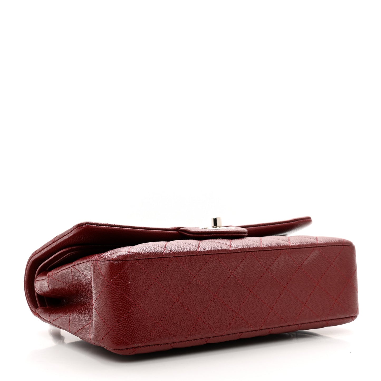 Caviar Quilted Medium Double Flap Burgundy