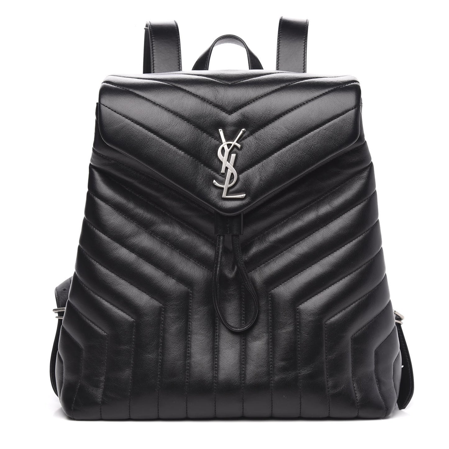 Calfskin Y Quilted Monogram Medium Loulou Backpack Black