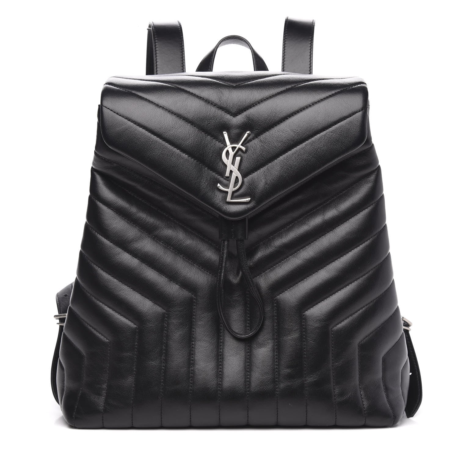 Saint Laurent Calfskin Y Quilted Monogram Medium Loulou Backpack Black 1 of 11