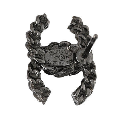 Chanel Crystal CC Earrings Ruthenium 4 of 5