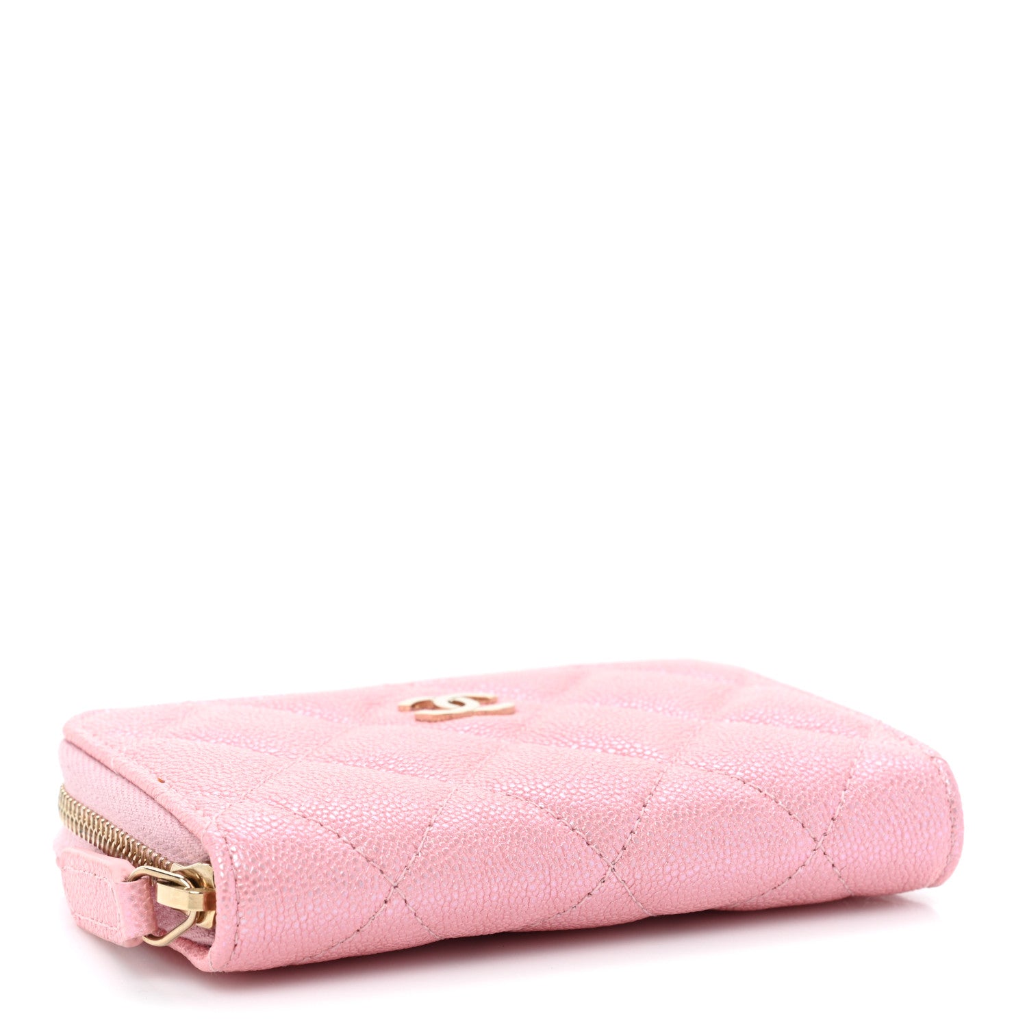 Chanel Iridescent Caviar Quilted Zip Coin Purse Pink 4 of 11