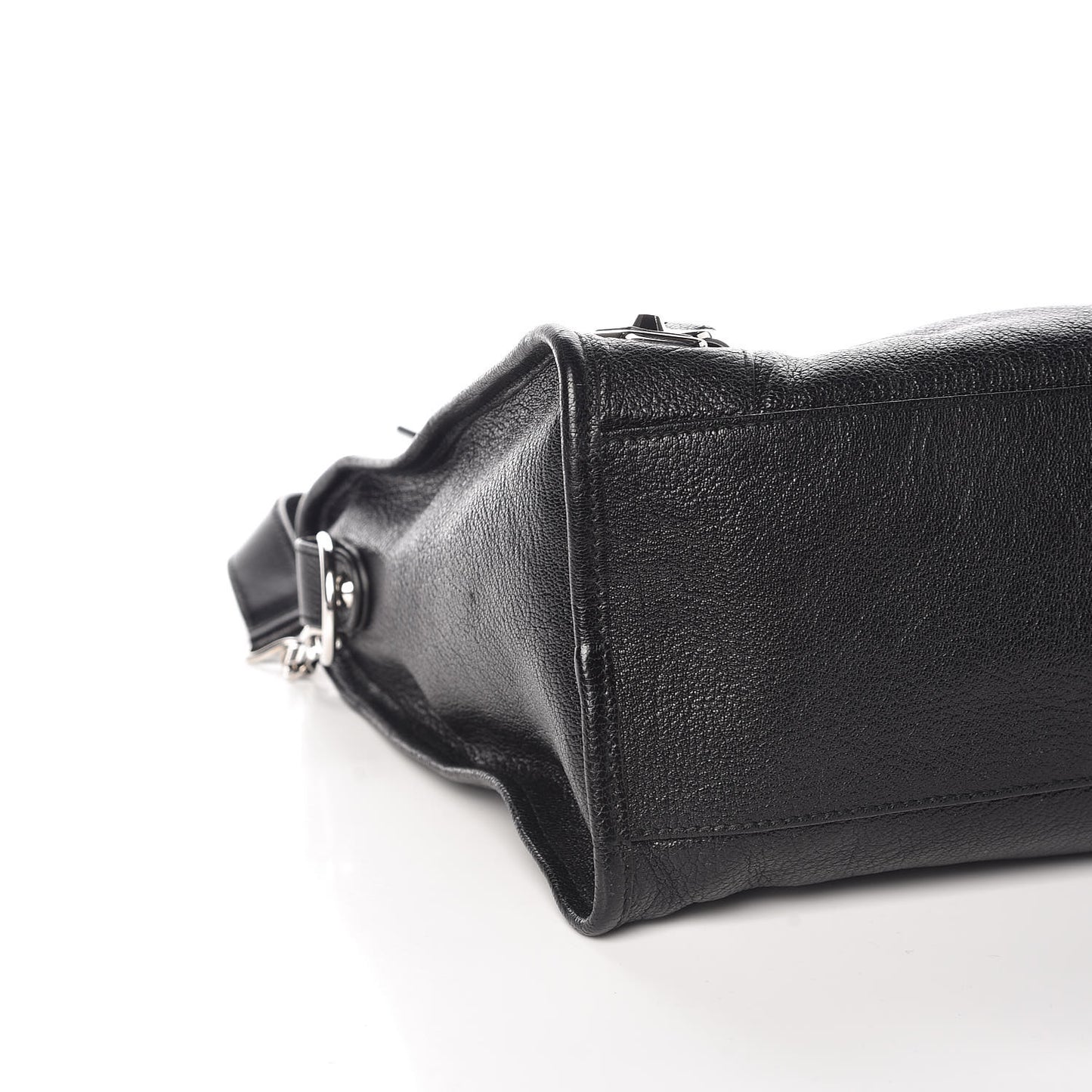 Chevre Silver Metallic Edge Hardware City Black