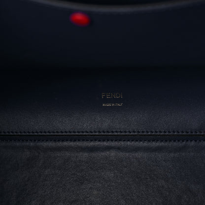 Fendi Vitello Liberty Plexiglass Stamp Patch Perforated Medium Runaway Shopper Tote Fragola 6 of 9
