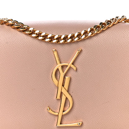 Saint Laurent Grain De Poudre Small Monogram Kate Satchel Pale Blush 7 of 16