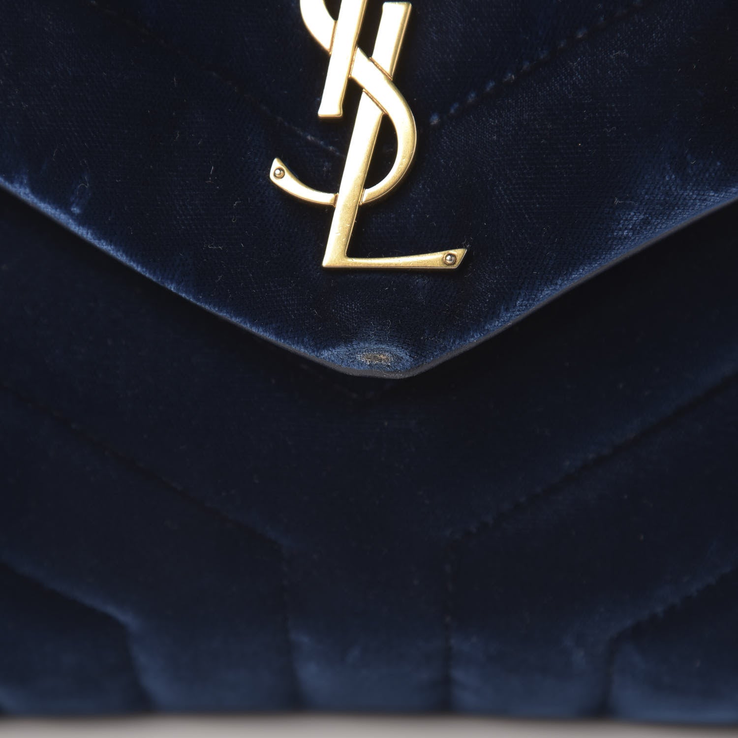Saint Laurent Velvet Y Quilted Monogram Small Loulou Chain Satchel Medium Blue 8 of 11