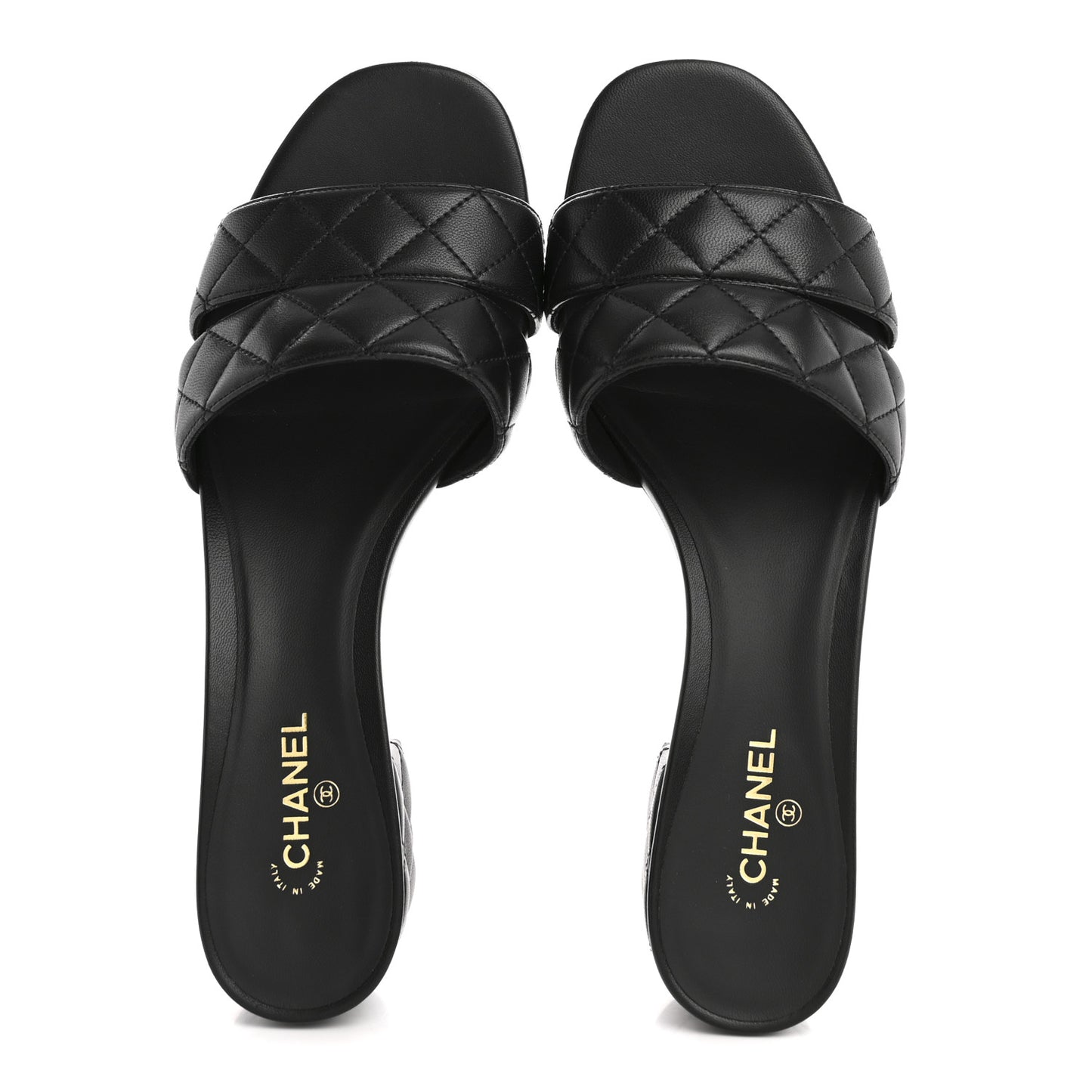 Lambskin Quilted Mules 40 Black