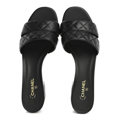 Chanel Lambskin Quilted Mules 40 Black 2 of 10