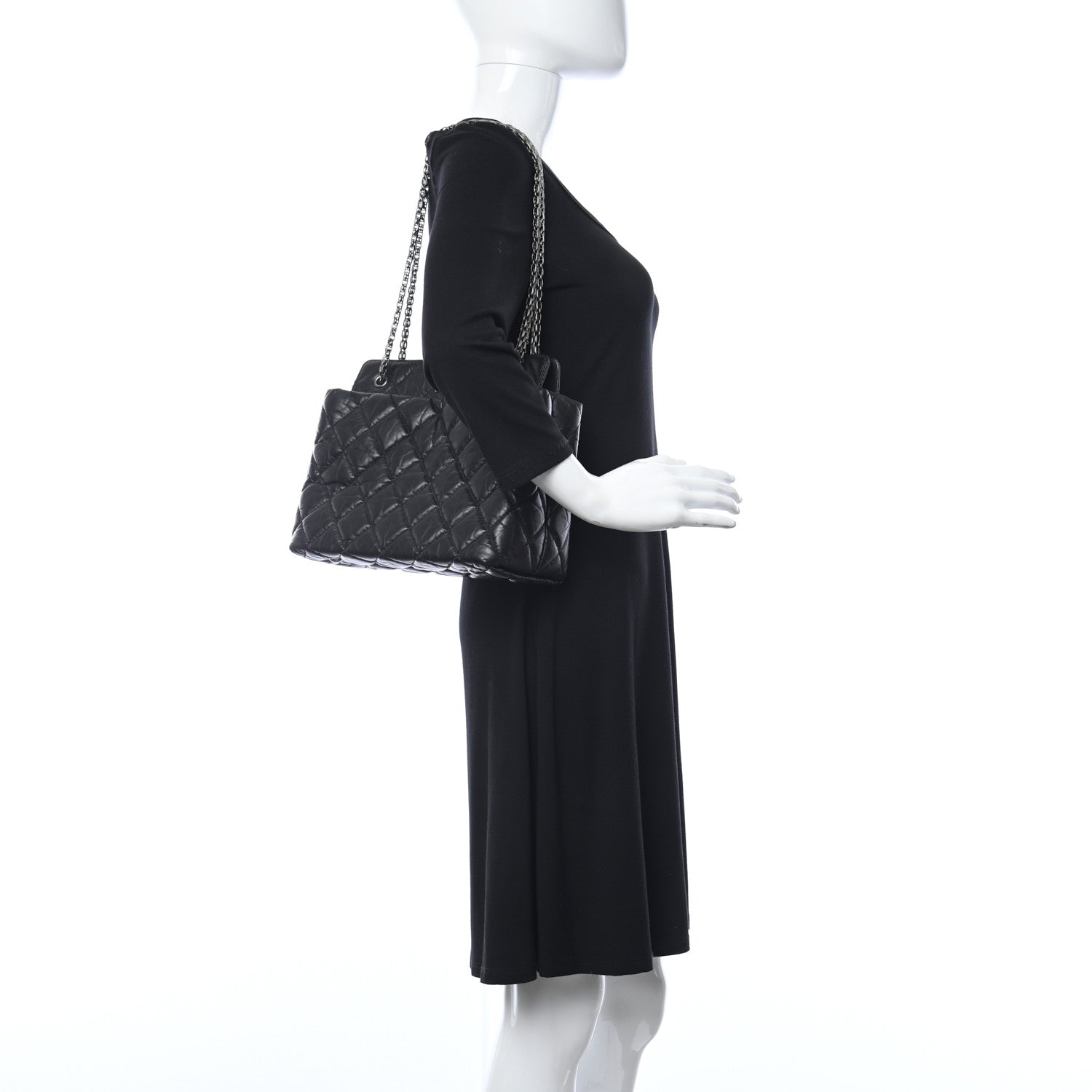 Chanel Aged Calfskin Quilted Reissue 2.55 Tote Black 3 of 5