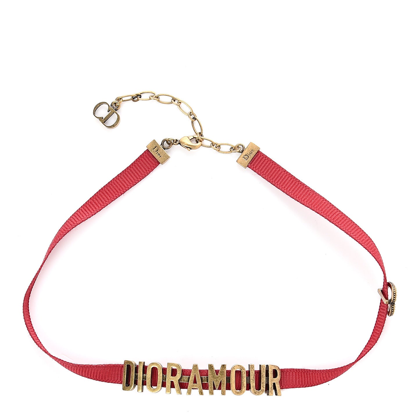 Grosgrain Ribbon Dioramour Choker Necklace Red