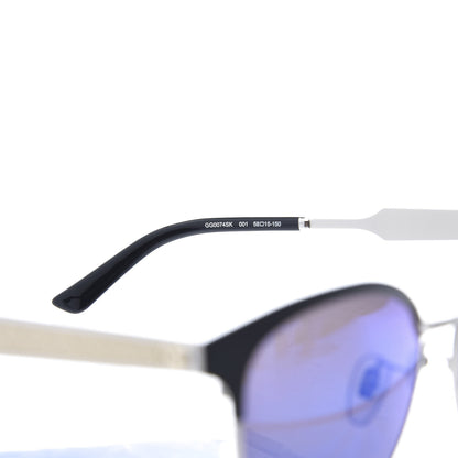 Gucci Round Metal GG0074SK Sunglasses Black Silver 5 of 8