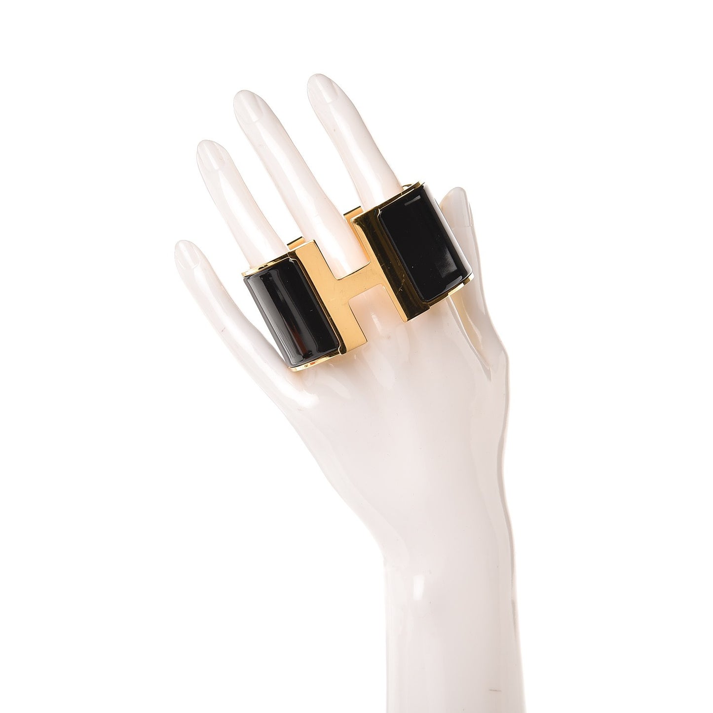 Enamel Extra Wide Clic Clac H Bracelet GM Black