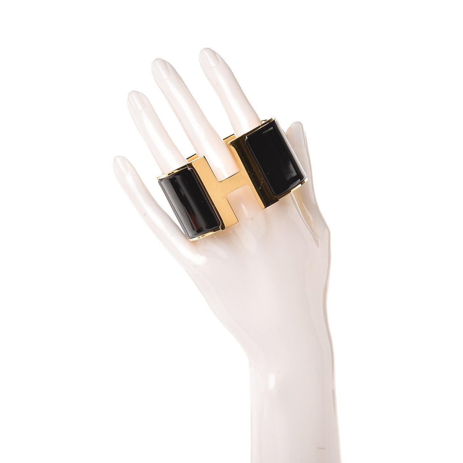 Hermes Enamel Extra Wide Clic Clac H Bracelet GM Black 2 of 4