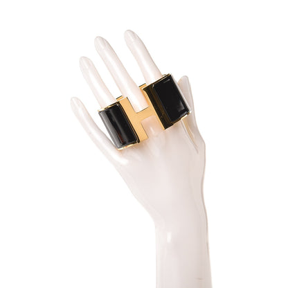 Hermes Enamel Extra Wide Clic Clac H Bracelet GM Black 2 of 4