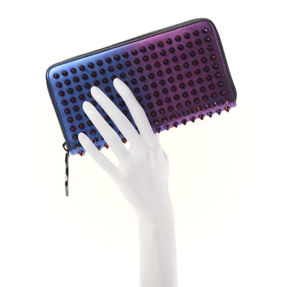 Christian Louboutin Patent Scarabe Spikes Panettone Zip Around Wallet Rose Digitale 2 of 9