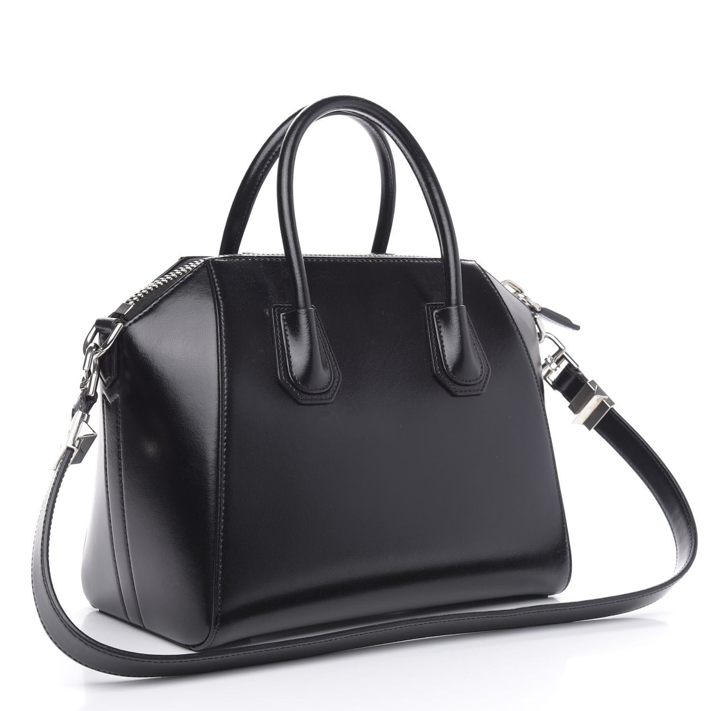 Shiny Lord Calfskin Small Antigona Black