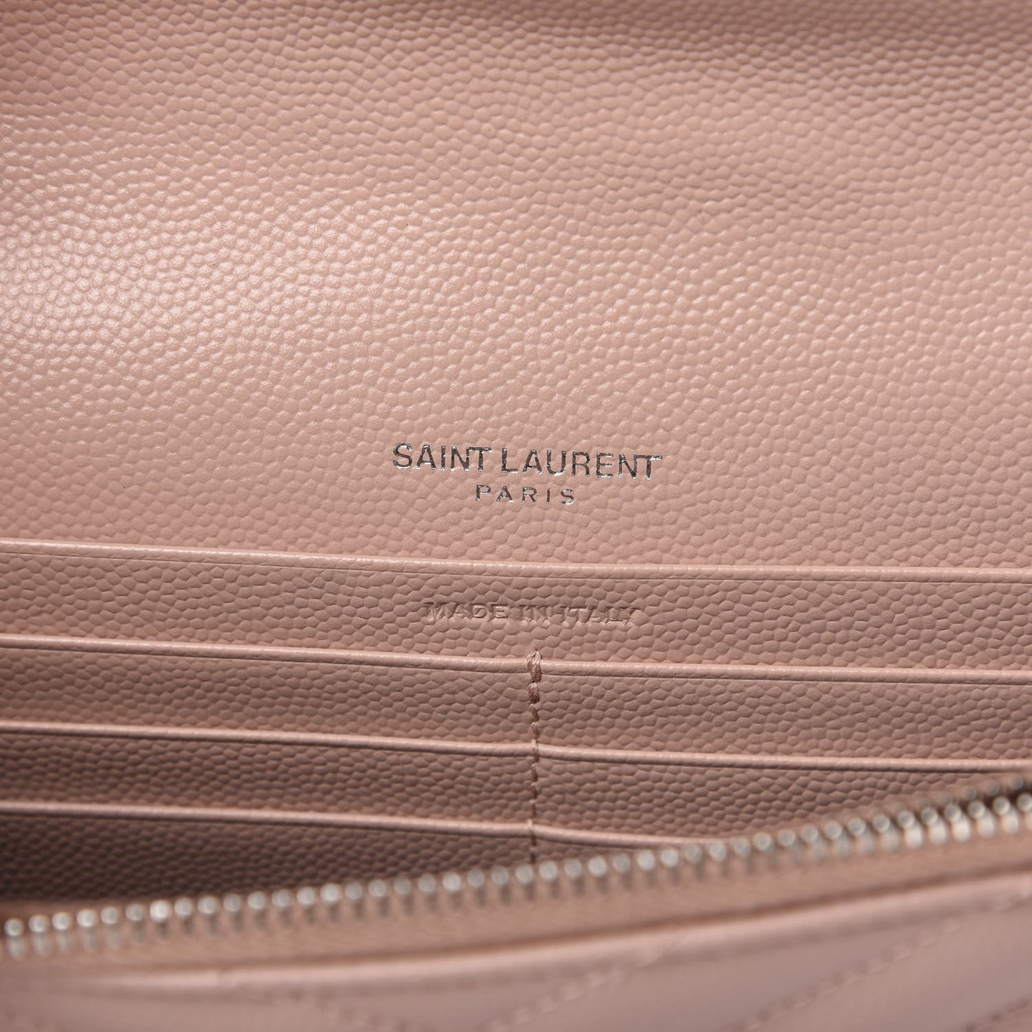 Grain De Poudre Matelasse Chevron Monogram Envelope Chain Wallet Pale Pink