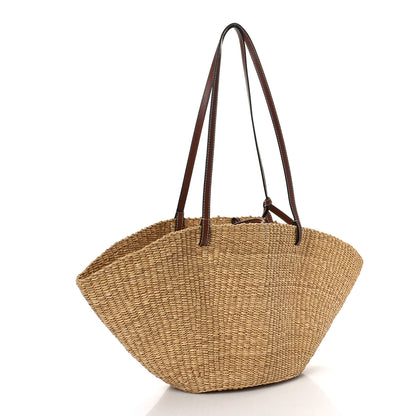 Loewe Calfskin Raffia Paulas Ibiza Small Basket Tote Bag Natural Tan 3 of 7
