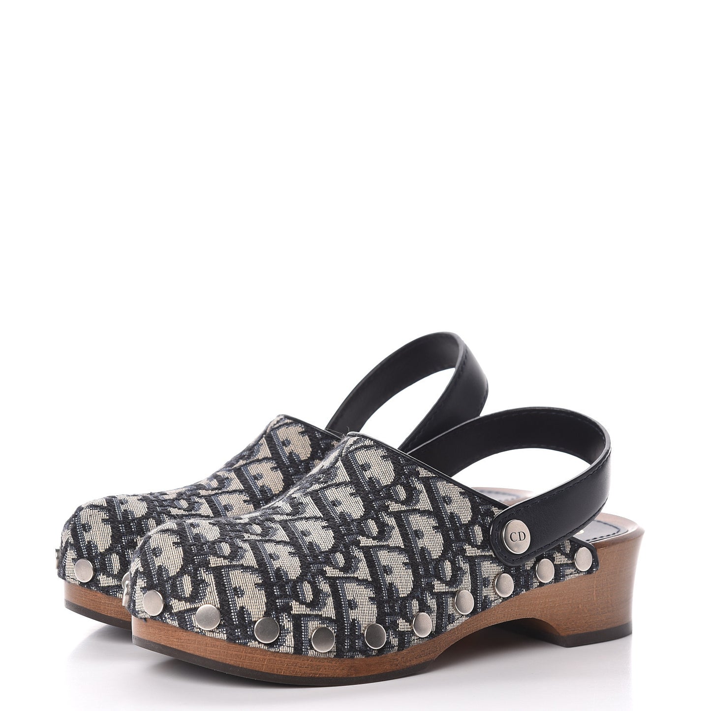Canvas Oblique Diorquake 20mm Slingback Clogs 35.5 Deep Blue