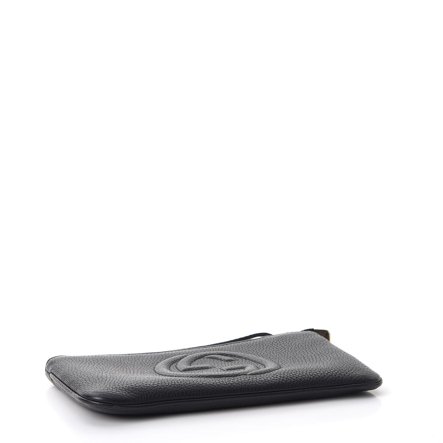 Pebbled Calfskin Soho Wristlet Black