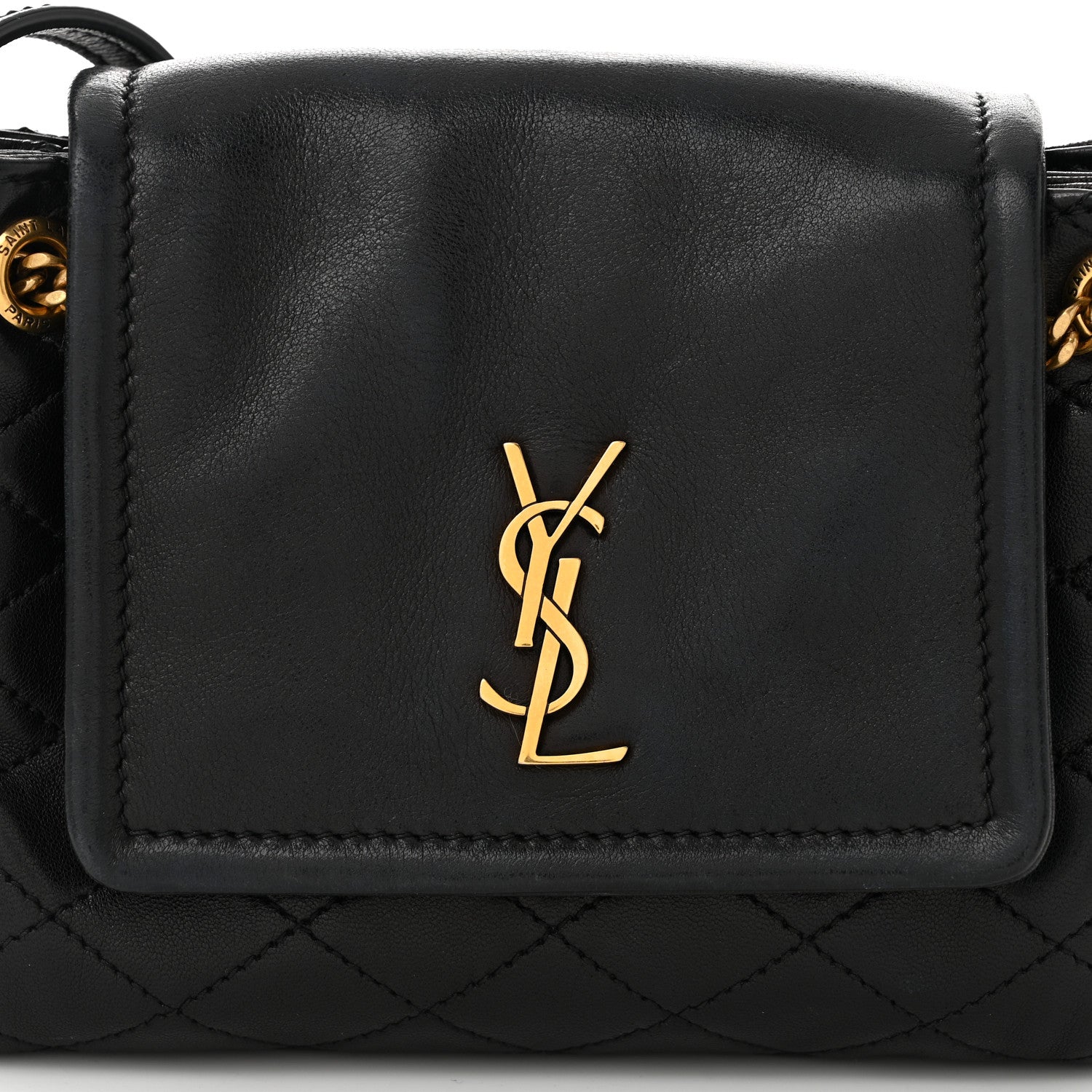 Saint Laurent Lambskin Quilted Monogram Mini Nolita Black 8 of 10