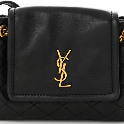 Saint Laurent Lambskin Quilted Monogram Mini Nolita Black 8 of 10