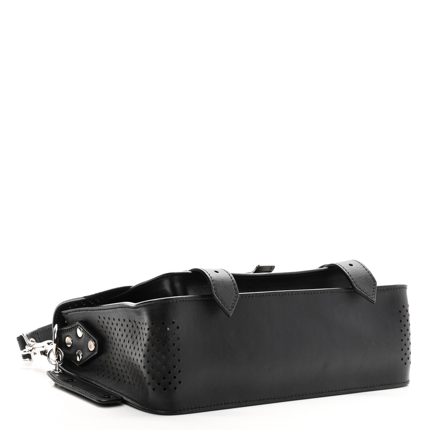 Proenza Schouler Lambskin Perforated Tiny PS1 Satchel Black 4 of 10