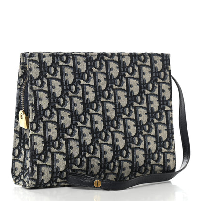 Christian Dior Oblique Zipped Pouch Clutch Blue 3 of 7
