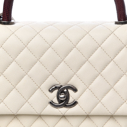Chanel Caviar Lizard Quilted Small Coco Handle Flap Ivory 12 of 15