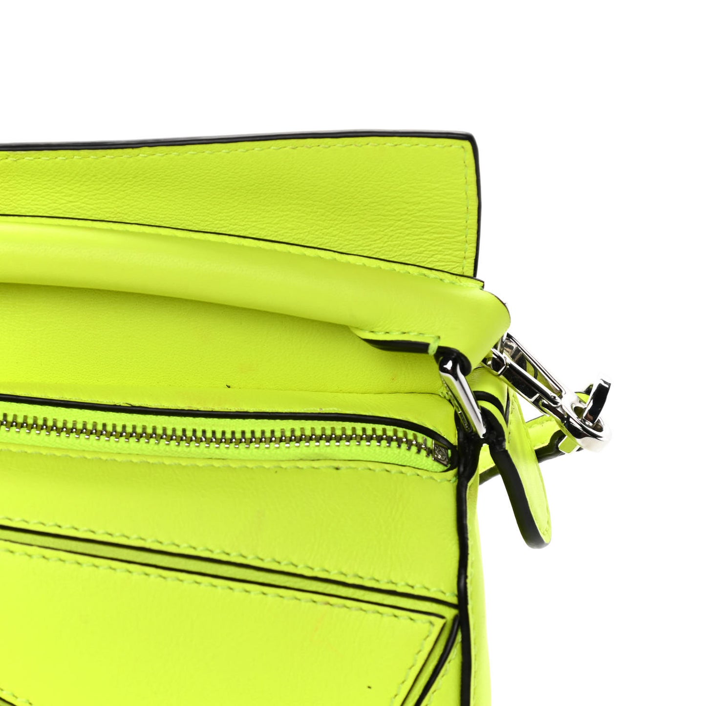 Calfskin Mini Puzzle Bag Neon Yellow