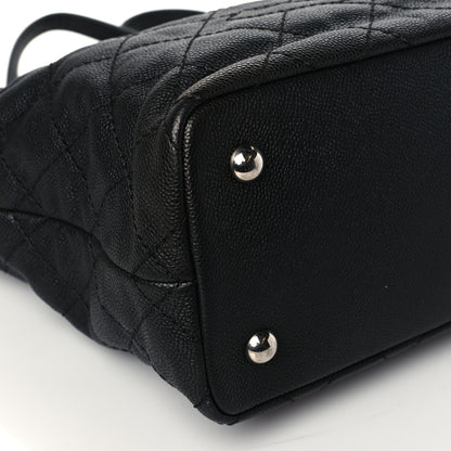 Chanel Grained Calfskin Quilted Small Daily Shopping Tote Black 9 of 10