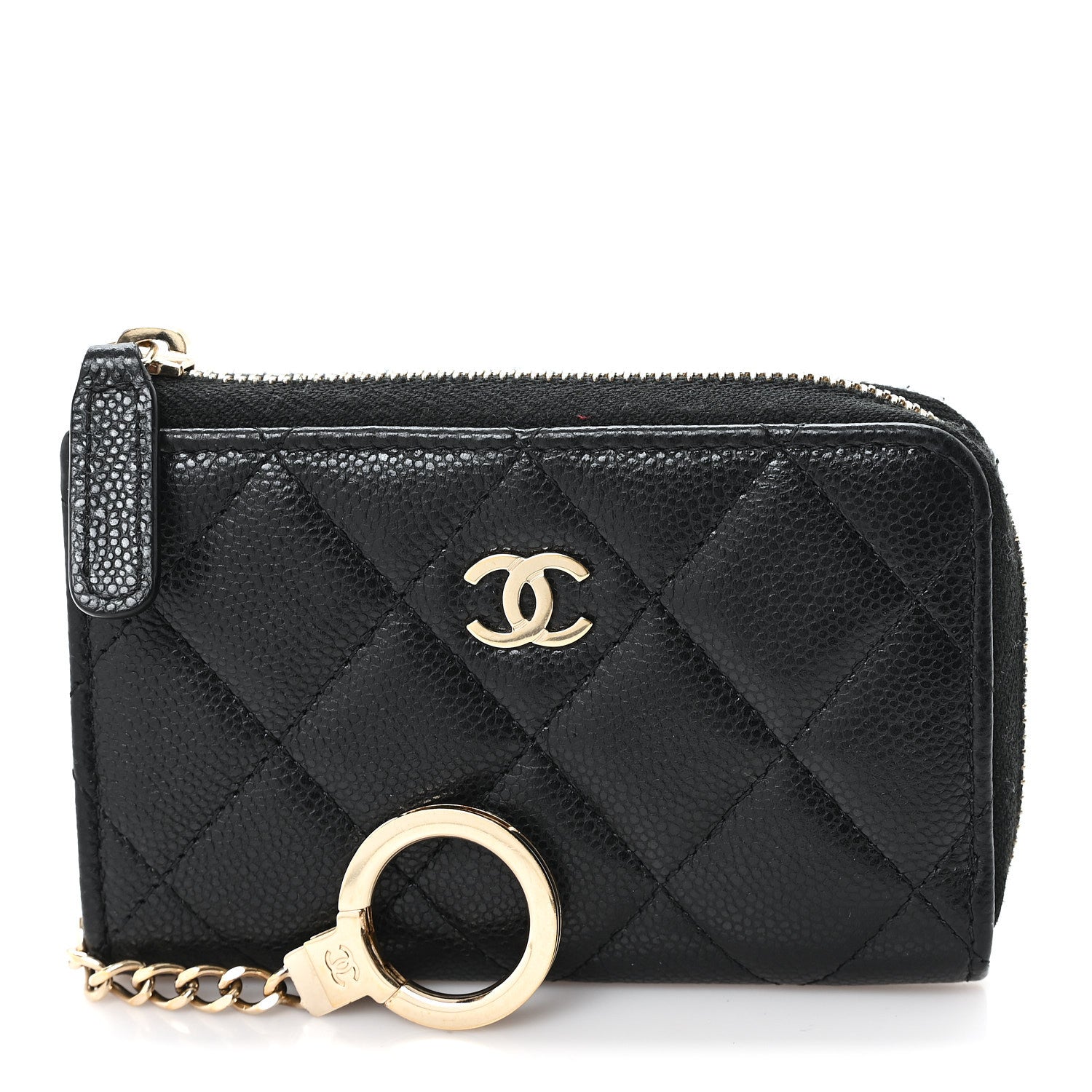 Chanel Caviar Quilted Zipped Key Holder Case Black 1 of 7