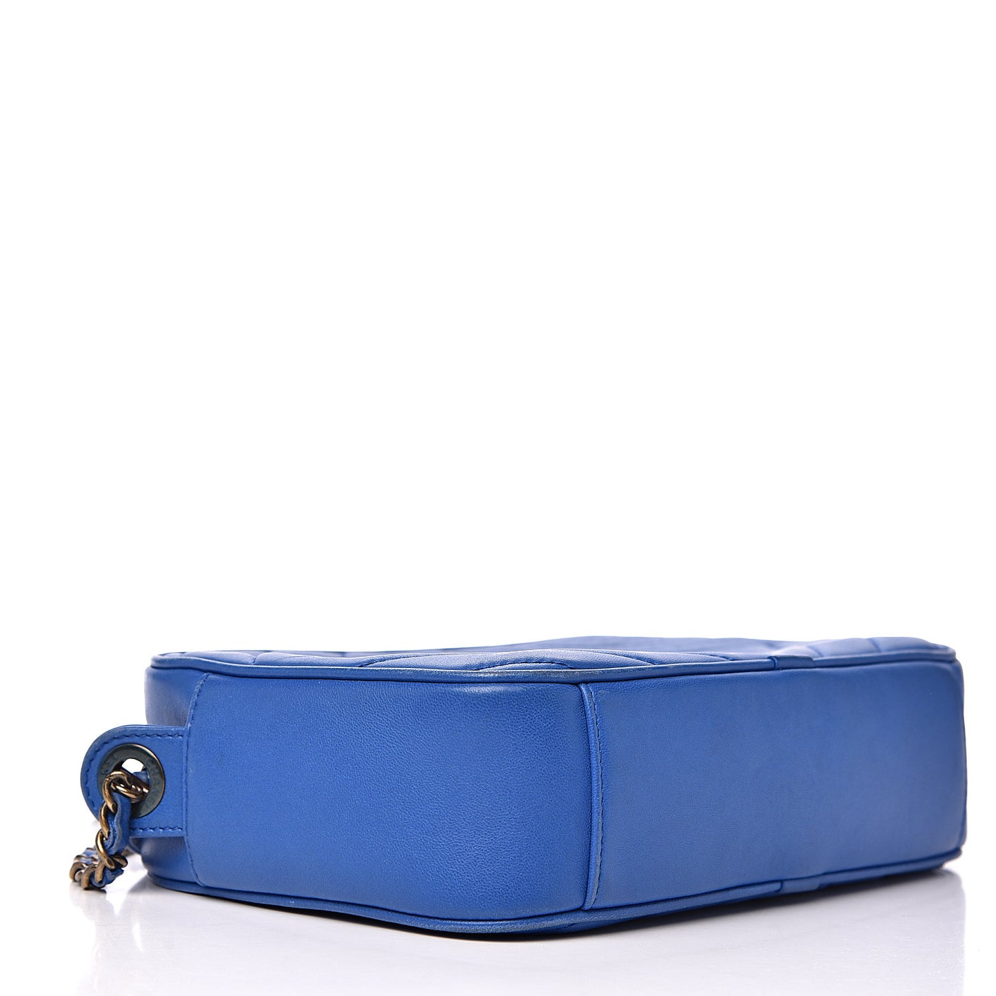 Lambskin Chevron Quilted Pyramid CC Camera Case Blue