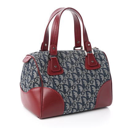 Christian Dior Monogram Boston Navy Red 2 of 11
