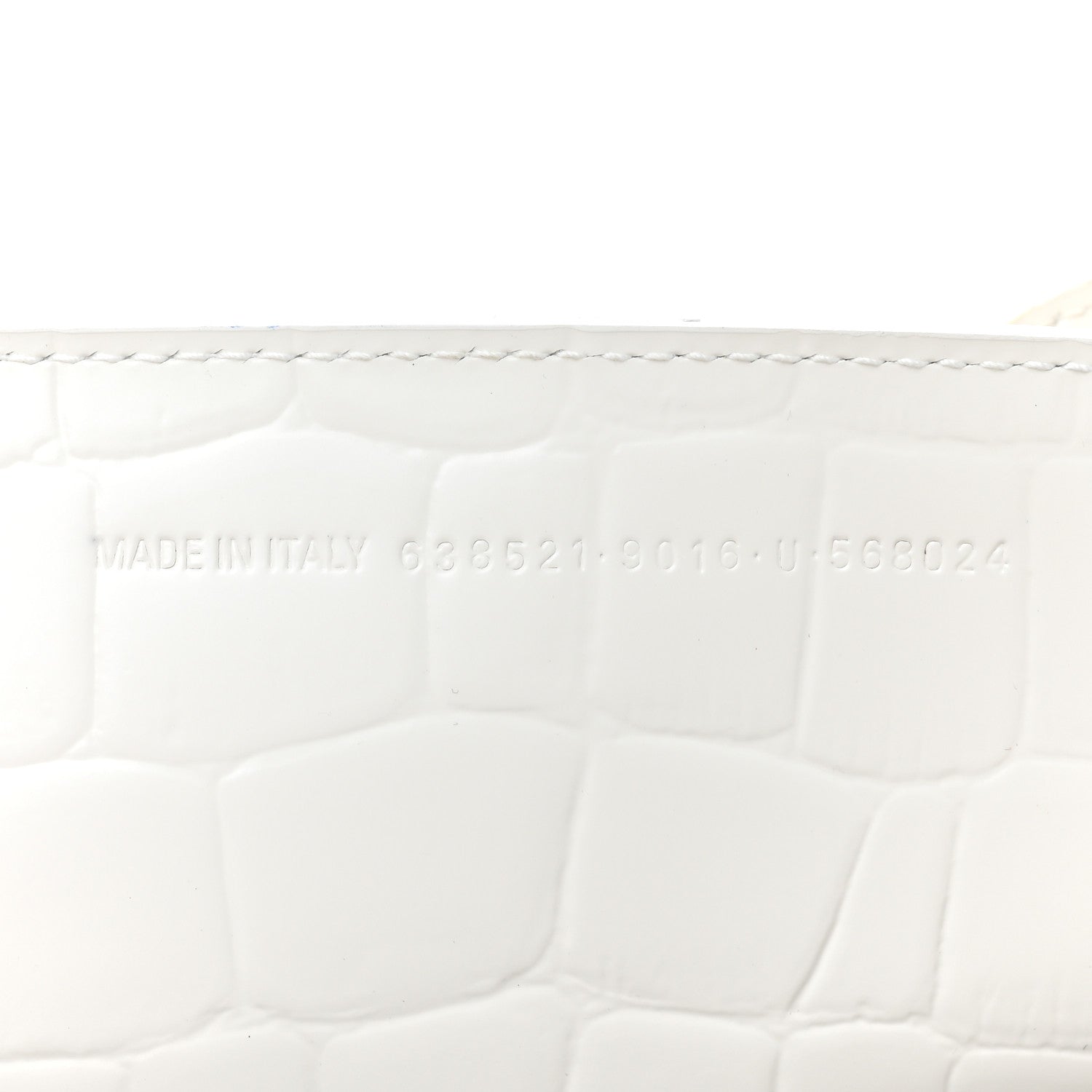 Balenciaga Semi Shiny Calfskin Crocodile Embossed Neo Classic Silver Hardware S City White 7 of 14