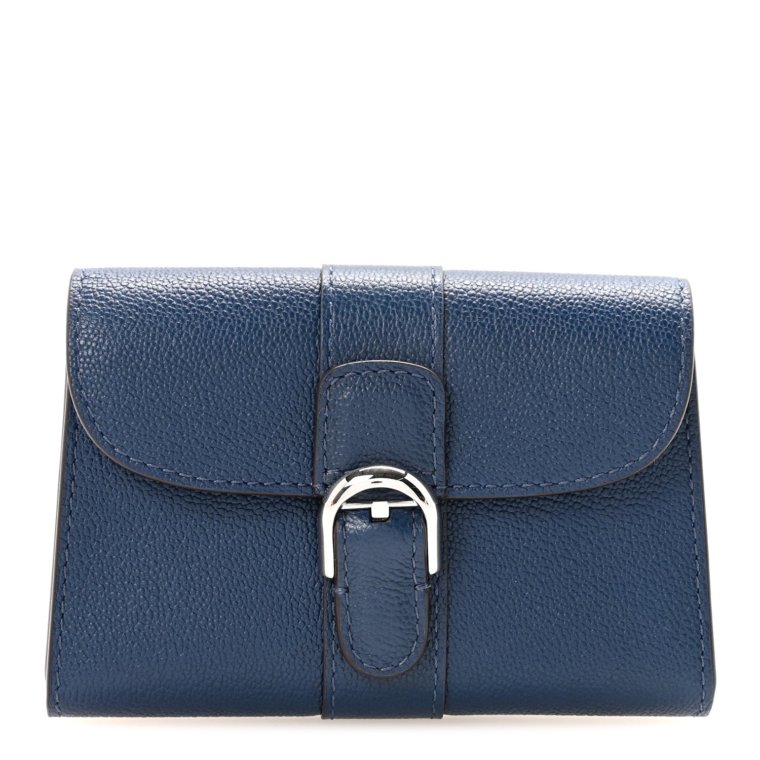 Delvaux Grained Calfskin Magic Brillant Card Holder Blue 1803013