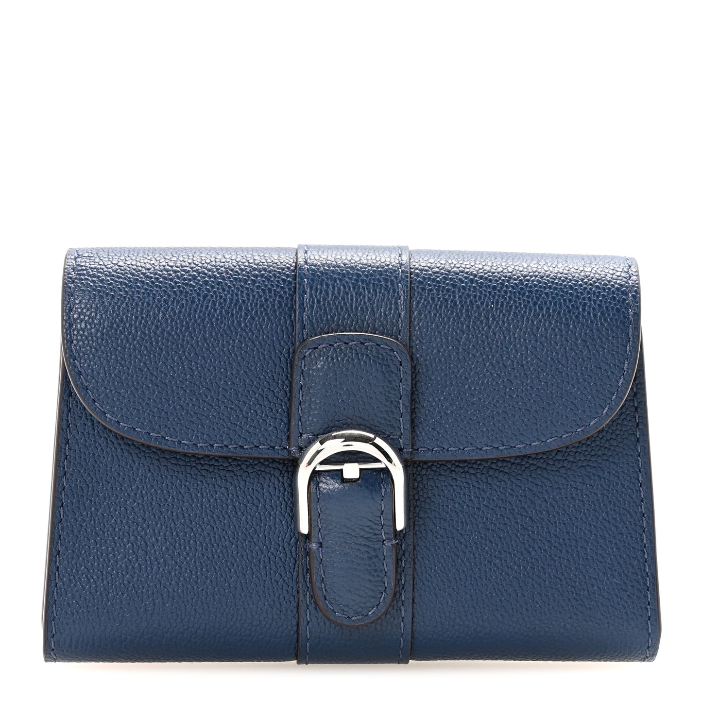 Grained Calfskin Magic Brillant Card Holder Blue