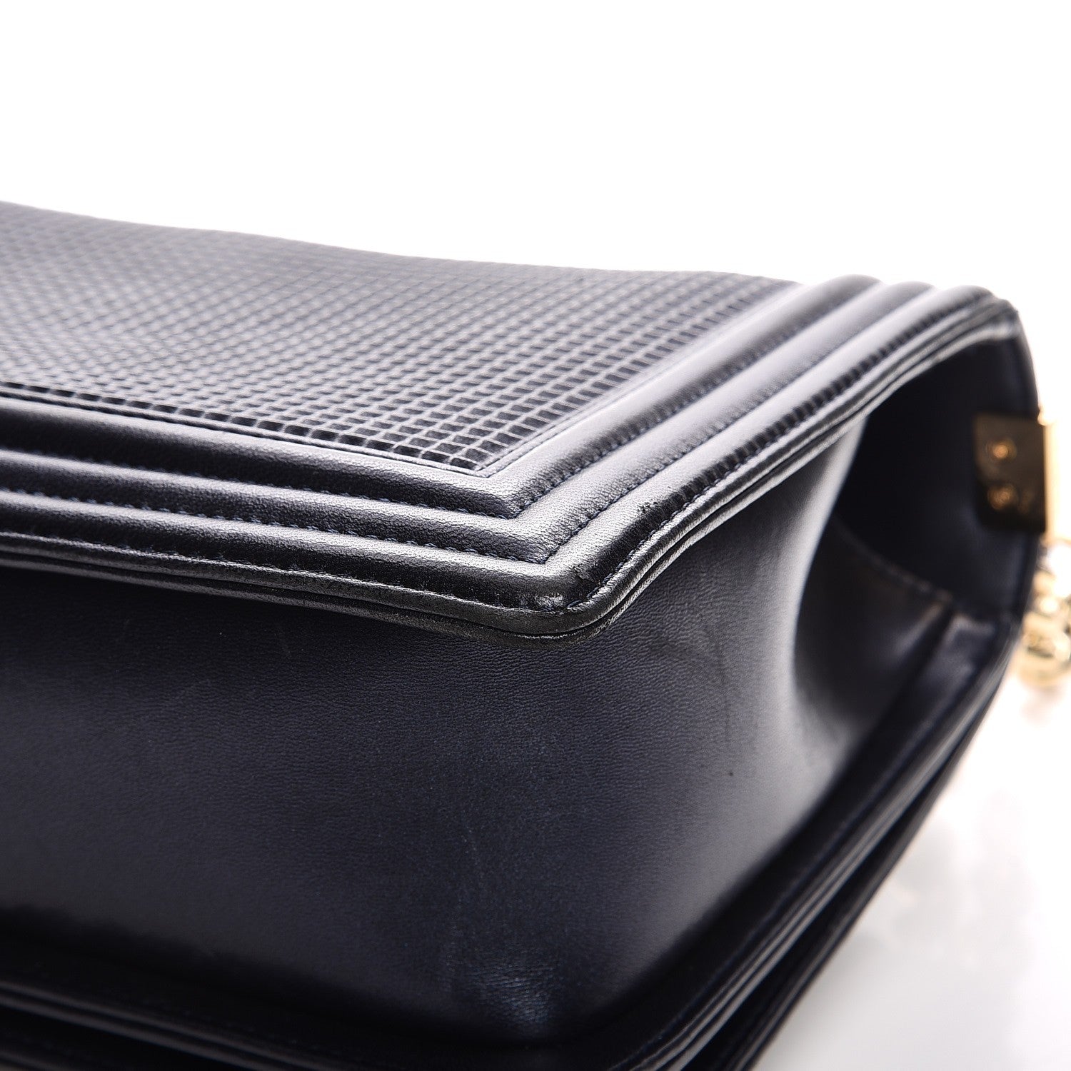 Chanel Lambskin Embossed New Medium Boy Cube Flap Navy 12 of 14