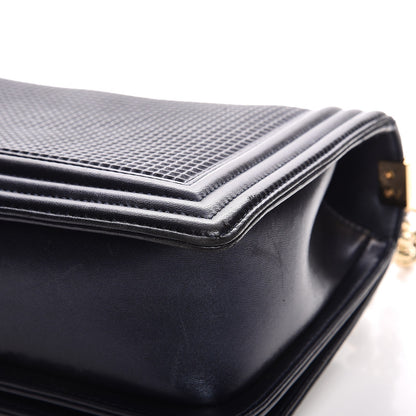 Chanel Lambskin Embossed New Medium Boy Cube Flap Navy 12 of 14