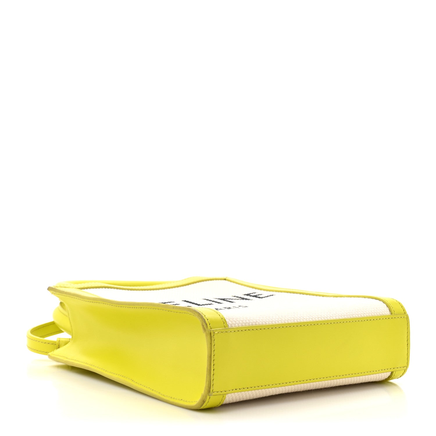 Celine Canvas Calfskin Mini Vertical Cabas Neon Yellow 1821828